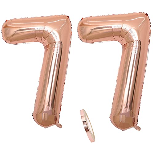 Consigue ahora Globos numeros 77 años Number globo número Navidad 77 oro rosa para niña Mujeres Chica 40" Figuras Decor globo lámina helio inflable gigante grande decoración fiesta cumpleaños boda (xxxl 100cm) Ofertas 2025 | regaloscumple.com