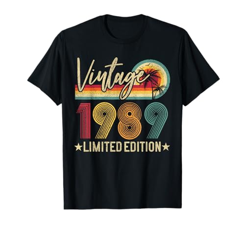 Comprar Ideas para regalar Vintage 1989 Retro 33 cumpleaños regalo edición limitada retro Camiseta Rebajas 2024 | regaloscumple.com
