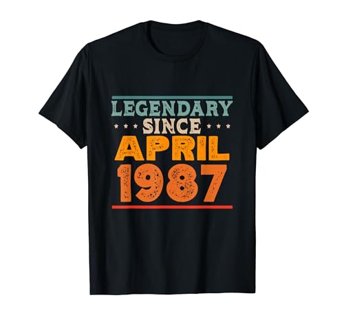 Consigue ahora Legendary desde abril 1987 impresionante fiesta Ideas para regalar cumpleaños retro Camiseta Rebajas 2025 | regaloscumple.com