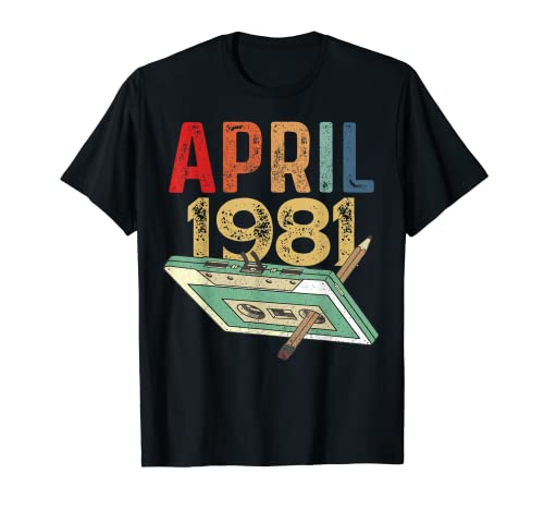Comprar Th Retro Cumpleaños Vintage Abril 1981 Fiesta cumpleaños 40 Camiseta Ofertas 2024 | regaloscumple.com