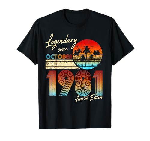 Comprar Nacidos en 1981 octubre - Regalo cumpleaños (40 años) diseño vintage Camiseta Navidad Top Precio 2025 | regaloscumple.com
