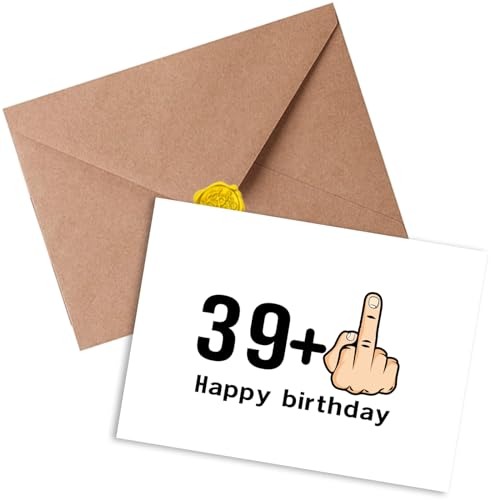 Consigue ahora Sugeru Tarjeta cumpleaños para 40 divertidas tarjetas cumpleaños con sobre tarjeta felicitación sostenible para mujer hombre tarjeta felicitación Ideas para regalar 39 + 1 dedo regalo cumpleaños Top Precio 2025 | regaloscumple.com