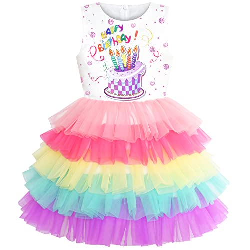 Consigue ahora Sunny Fashion Vestido para niña Cumpleaños Princesa Arco Regalos Iris Pastel Globo 3 años Rebajas 2024 | regaloscumple.com