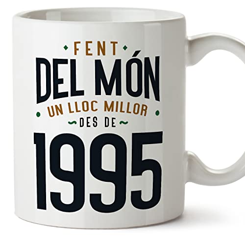 Consigue ahora BlackFriday MUGFFINS Tazas 1995 Cumpleaños - En Catalán - Fent del Món un Lloc Millor - 11 oz / 330 ml - Regalo original y divertido Rebajas 2024 | regaloscumple.com