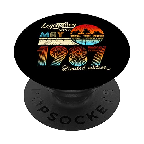 Consigue ahora Cumpleaños Legendario Desde Mayo De 1987 Regalo PopSockets PopGrip Regalos Intercambiable Top Precio 2025 | regaloscumple.com