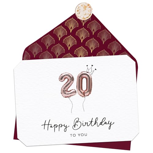 Comprar Joli Coon Tarjeta 20 cumpleaños - Happy Birthday 20 - Tarjeta felicitacion 20 cumpleaños con sobre y un sello Regalos cera Top Precio 2025 | regaloscumple.com