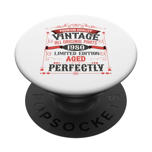 Consigue ahora 1980 Vintage All Orginal Partes Envejecido Perfectamente Divertido Cumpleaños Regalos PopSockets PopGrip Intercambiable Rebajas 2025 | regaloscumple.com