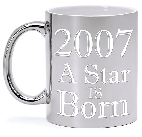 Comprar Taza cerámica metalizada plateada para cumpleaños 18 años A Star IS Ideas para regalar BORN Ofertas 2024 | regaloscumple.com