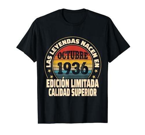 Consigue ahora Edición Limitada Octubre 1936 Ideas para regalar - Cumpleaños 88 Años Camiseta Ofertas 2024 | regaloscumple.com