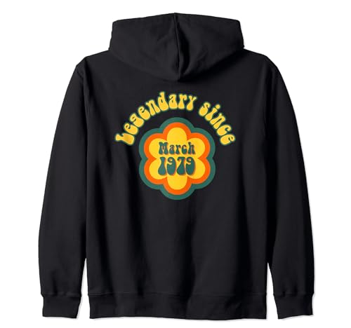 Consigue Regalos ahora Nacido en marzo 1979 Cumpleaños Legendario desde 1979 Sudadera con Capucha Top Precio 2025 | regaloscumple.com