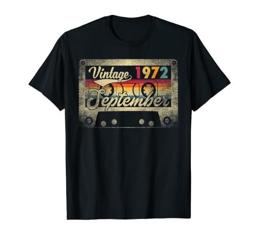 Comprar Navidad Septiembre 1972 50 cumpleaños regalo 50 años viejo retro vintage Camiseta Ofertas 2025 | regaloscumple.com