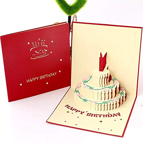 Consigue ahora Tarjeta Cumpleaños 3D Tarjetas felicitación Cumpleaños Tarjeta felicitación Promoción emergente 3D sobre Incluido (Rojo) Ofertas 2023 | regaloscumple.com