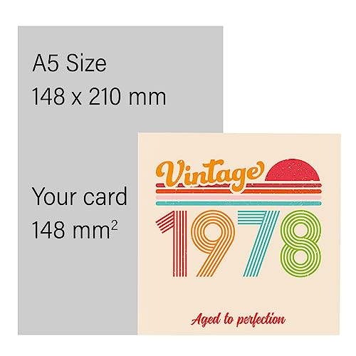 Top Precios Tarjeta de cumpleaños 45 – Vintage 1978 Aged to Perfection, divertida tarjeta felicitación para hombres y mujeres, tarjetas hombres,