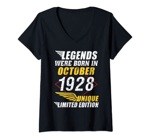 Consigue ahora Mujer Cumpleaños Octubre 1928 Edición Limitada Regalo Used Vintage Cumpleaños Camiseta Cuello V Top Precio 2024 | regaloscumple.com