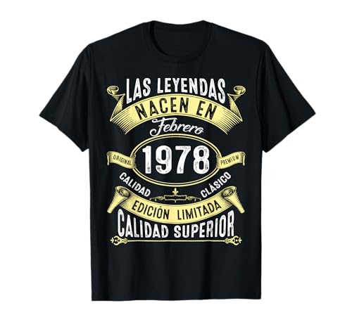 Comprar 46 Cumpleaños hombre mujer 46 años febrero 1978 Catálogo regalo Camiseta Ofertas 2024 | regaloscumple.com