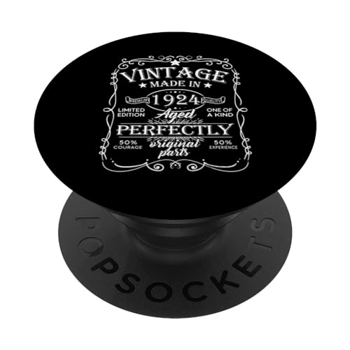 Comprar Fiesta Promoción cumpleaños número 100 vintage hecha en 1924 cumpleaños 100 años PopSockets PopGrip Intercambiable Ofertas 2025 | regaloscumple.com