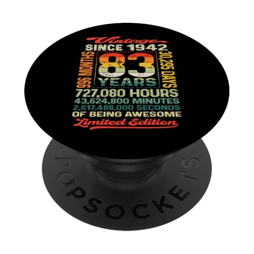 Consigue ahora Promoción 83 Años 996 Meses Ser Impresionante Nacido 1942 83 Cumpleaños PopSockets PopGrip Adhesivo Ofertas 2025 | regaloscumple.com