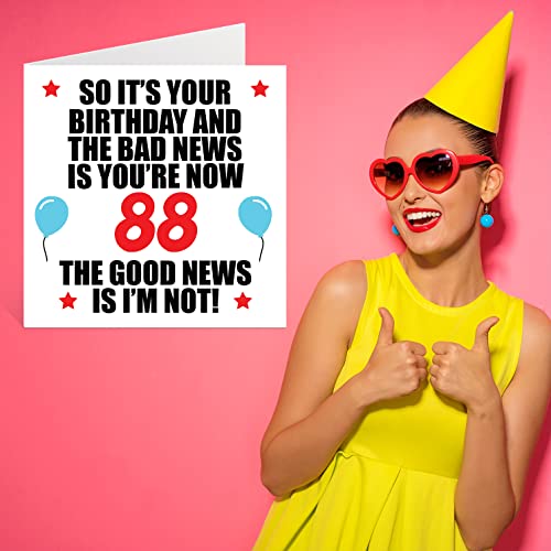 Mejores precios Stuff4 Divertida tarjeta   cumpleaños   88 para hombres y mujeres  tarjetas   felicitación   88 años  papá  mamá  tía  tío  nan  abuelo  145 x 145 mm  tarjetas   felicitación   88 años  regalo