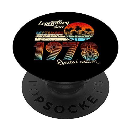Consigue Cumpleaños ahora Legendario De Cumpleaños Desde Septiembre De 1978 Regalo. PopSockets PopGrip Intercambiable Top Precio 2025 | regaloscumple.com