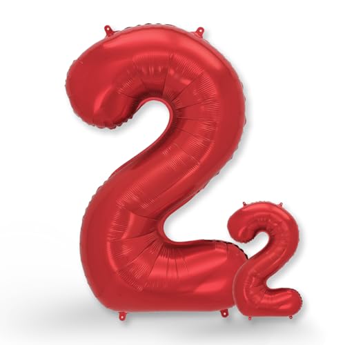 Consigue ahora FUNXGO Globo Numero 2 rojo - 100 cm & 40cm - Globos Ideas para regalar Cumpleãnos 2 - rojo globo 2 años cumpleaños - Decoracion 2 Cumpleaños - Adecuado para cumpleaños fiestas sorpresas fiestas Rebajas 2024 | regaloscumple.com