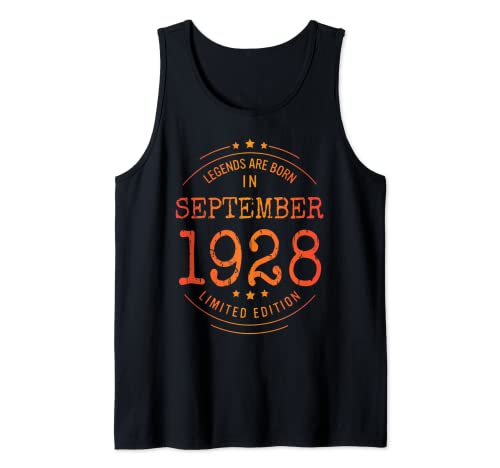 Comprar Cumpleaños Septiembre 1928 Edición Limitada Regalo Vintage Camiseta sin Mangas Catálogo Top Precio 2024 | regaloscumple.com