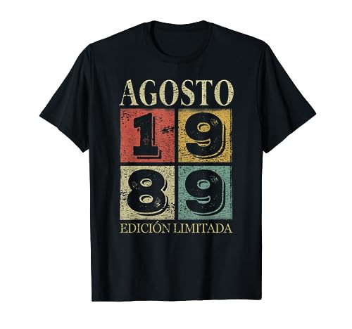 Comprar 34 Años Cumpleaños 1989 Hombre 34 Agosto Edición Limitada Camiseta Catálogo Top Precio 2024 | regaloscumple.com