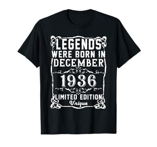 Consigue Regalos ahora Cumpleaños Diciembre 1936 Edición Limitada Regalo Vintage Camiseta Rebajas 2024 | regaloscumple.com