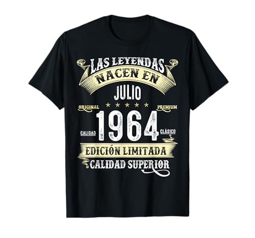 Comprar 60 Años Cumpleaños Navidad Las Leyendas Nacen En Julio 1964 Camiseta Top Precio 2024 | regaloscumple.com