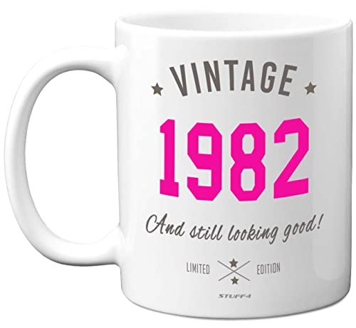 Comprar Taza vintage 1981 (cuarenta años) – 1981 regalo cumpleaños mujeres 40 tazas cerámica aptas lavavajillas tazas 40 cumpleaños mujeres 40 tazas – Regalos 11 oz tazas cerámica aptas lavavajillas – por Stuff4 Rebajas 2024 | regaloscumple.com