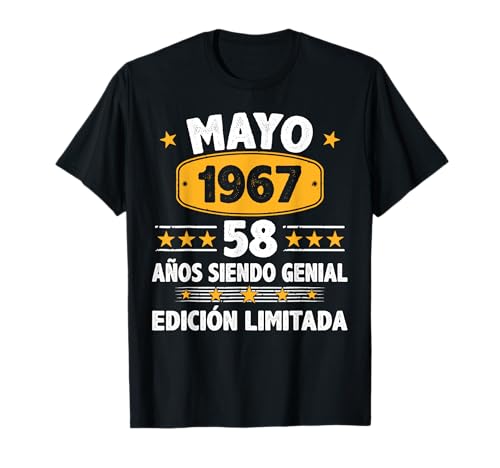 Comprar Mayo 1967 58 Años Hombre Cumpleaños Regalo Navidad Mayo 1967 Camiseta Rebajas 2024 | regaloscumple.com