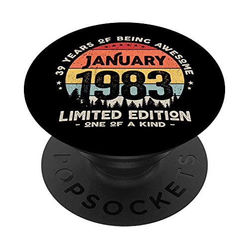 Consigue Regalos ahora Regalo 39 años Cumpleaños Hombre Mujer - Enero 1983 PopSockets PopGrip Intercambiable Rebajas 2025 | regaloscumple.com