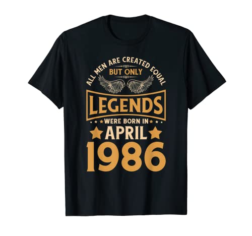 Comprar Las leyendas cumpleaños nacieron Cumpleaños en abril 1986. Camiseta Ofertas 2024 | regaloscumple.com