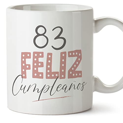 Comprar MUGFFINS Tazas 83 Cumpleaños - En Español - ¡Feliz Cumpleaños! Navidad Rosa - 11 oz / 330 ml - Regalo original y divertido Top Precio 2025 | regaloscumple.com