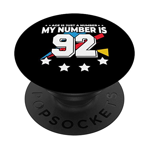 Comprar Ideas para regalar Age Is Just Number - Deportes 92 años edad divertido cumpleaños 92 PopSockets PopGrip Intercambiable Rebajas 2025 | regaloscumple.com