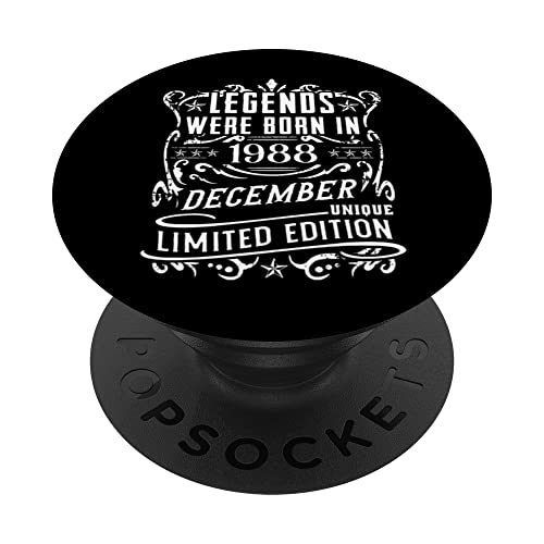 Consigue ahora Cumpleaños Diciembre 1988 Edición Limitada Regalo Regalos Vintage PopSockets PopGrip Adhesivo Ofertas 2025 | regaloscumple.com