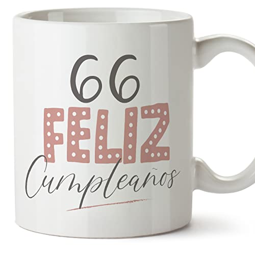 Comprar MUGFFINS Tazas 66 Cumpleaños - En Español - ¡Feliz Cumpleaños! Rosa - 11 oz / 330 ml - Ideas para regalar Regalo original y divertido Top Precio 2024 | regaloscumple.com