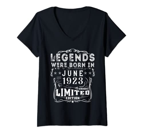 Comprar Mujer Cumpleaños Junio Cumpleaños 1923 Edición Limitada Regalo Legend June Camiseta Cuello V Ofertas 2024 | regaloscumple.com