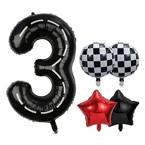 Consigue ahora Decoraciones Cumpleaños para Autos Carrera 102cm Globo con Número Pista Carreras 2 Globos Estrellas 2 Globos a Cuadros Regalos Suministros para Fiestas Carreras para Niños 3 Año Ofertas 2023 | regaloscumple.com
