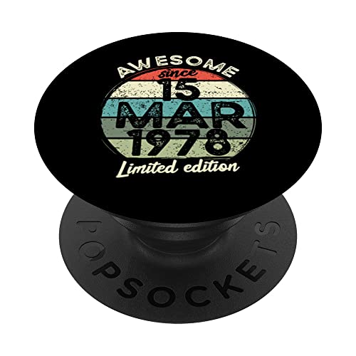 Comprar Camiseta cumpleaños 45 años 15 Promoción marzo 1978 45 cumpleaños PopSockets PopGrip Intercambiable Ofertas 2025 | regaloscumple.com