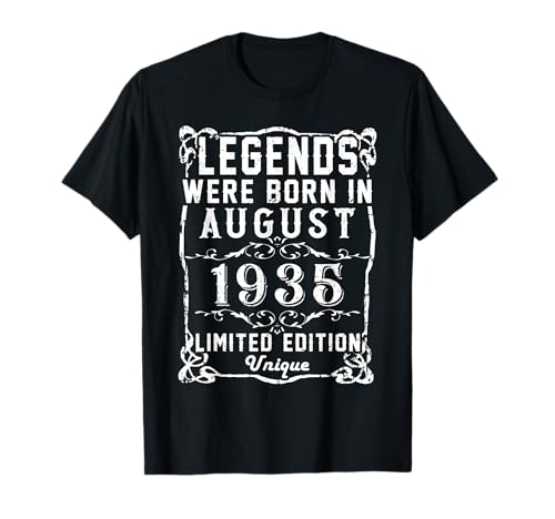 Comprar Cumpleaños Agosto 1935 Edición Limitada Regalo Legend August Ideas para regalar Camiseta Ofertas 2025 | regaloscumple.com