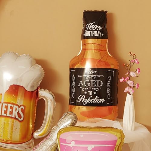 Comprar ahora Feelairy Cumpleaños años Globo años Cumpleaños Negro, Botella Gigantes Botella Deco, Fiesta Hombre años