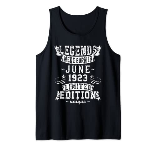 Consigue Catálogo ahora Cumpleaños Junio 1923 Edición Limitada Regalo Legend June Camiseta sin Mangas Rebajas 2025 | regaloscumple.com