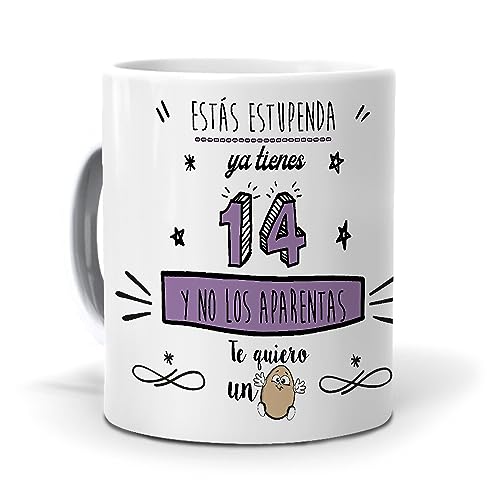 Consigue ahora Mundohuevo Taza Estás BlackFriday estupenda ya tienes 14 años y no los aparentas. Cerámica AAA - 350 ml. Top Precio 2024 | regaloscumple.com