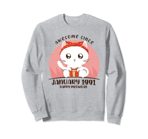 Consigue ahora 32 años Cumpleaños - Enero 1991 Anime japonés Sudadera Regalos Top Precio 2024 | regaloscumple.com