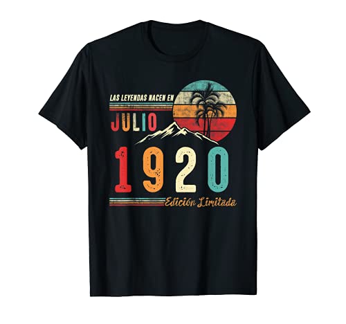Consigue ahora Cumpleaños Las Leyendas Nacen en Julio 1920 102 cumpleaños Hombre Regal Camiseta Top Precio 2024 | regaloscumple.com