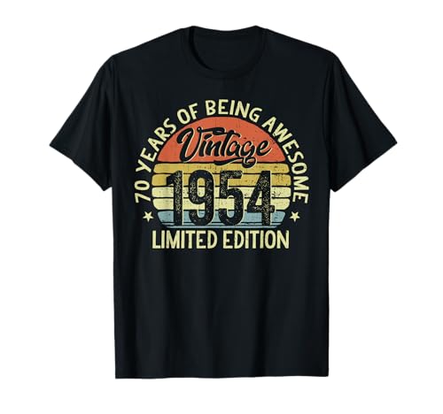 Comprar 70 Años Cumpleaños Vintage Ideas para regalar Nacen Marzo 1954 Camiseta Ofertas 2025 | regaloscumple.com