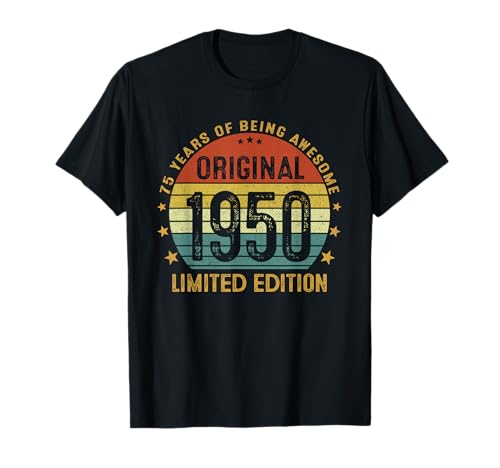 Comprar Original 1950 75 Cumpleaños Regalo Cumpleaños 75 Años Hombre Camiseta Regalos Ofertas 2024 | regaloscumple.com