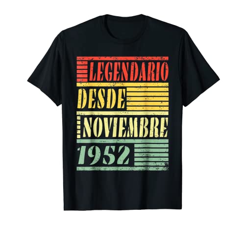 Comprar 70 Años Cumpleaños Noviembre 1952 Hombre Mujer Noviembre Navidad Camiseta Ofertas 2024 | regaloscumple.com
