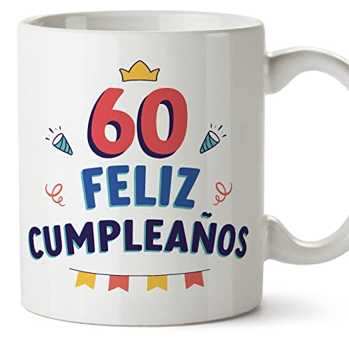 Consigue ahora MUGFFINS Tazas 60 BlackFriday Cumpleaños - En Español - ¡Feliz Cumpleaños! - 11 oz / 330 ml - Regalo original y divertido Ofertas 2023 | regaloscumple.com
