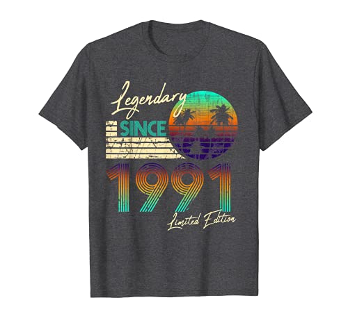 Consigue ahora Hombre Nacido en Cumpleaños 1991 en agosto del regalo cumpleaños 30 años Camiseta Ofertas 2025 | regaloscumple.com